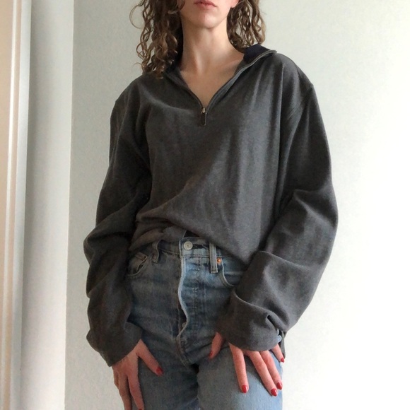 Vintage j crew 3/4 zip up sweatshirt - Picture 1 of 4